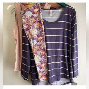 Lularoe outfit bundle leggings lynnae tank top nwt 3 pieces